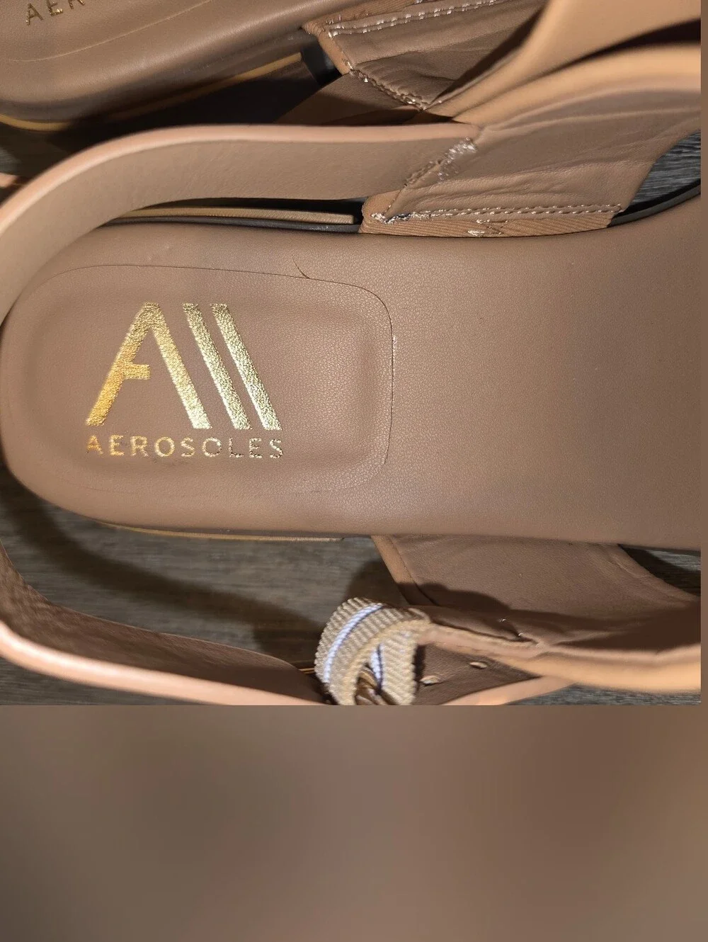 New Wonens AEROSOLES Tan Double-Strap Slingback, Stylish & Comfy Sandals SZ 11W